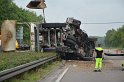 LKW umgestuerzt A 1 Rich Saarbruecken P162